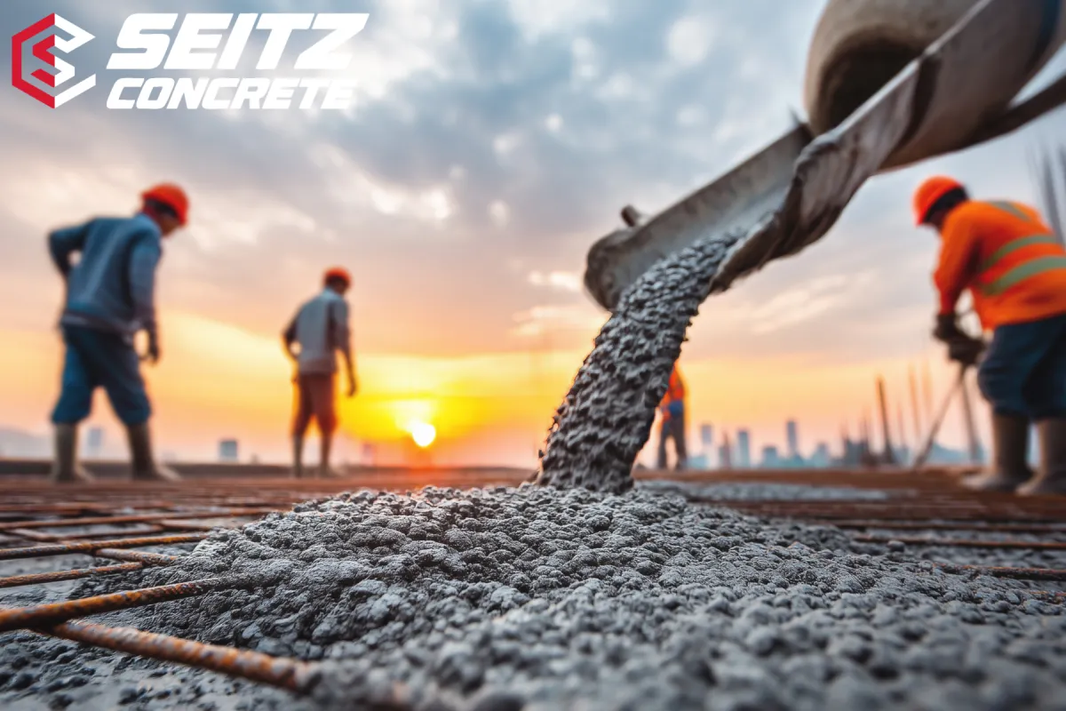 workers pouring concrete slabs